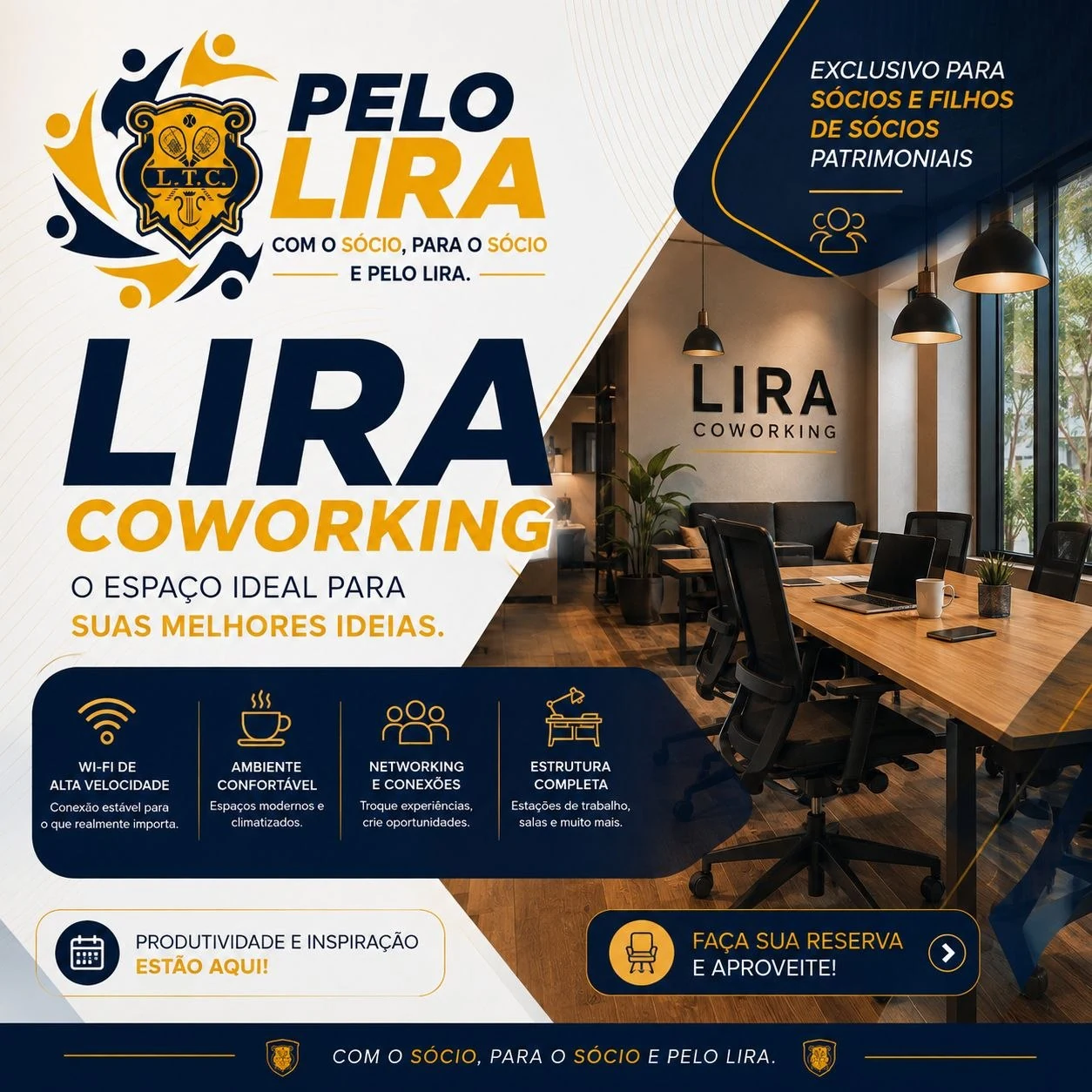 Lira Coworking — trabalhe no Clube enquanto o seu filho treina