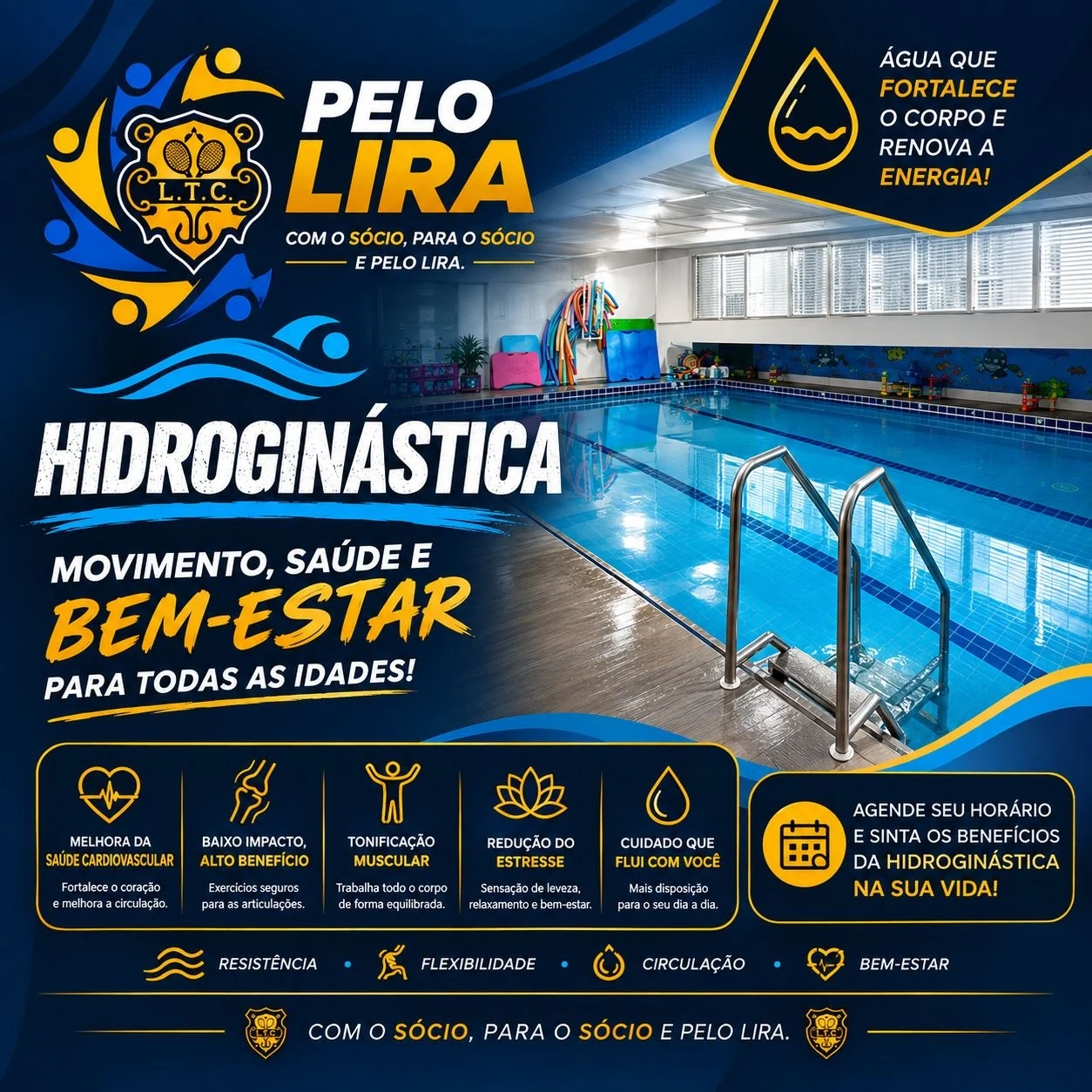 Hidroginástica no Lira Tênis Clube