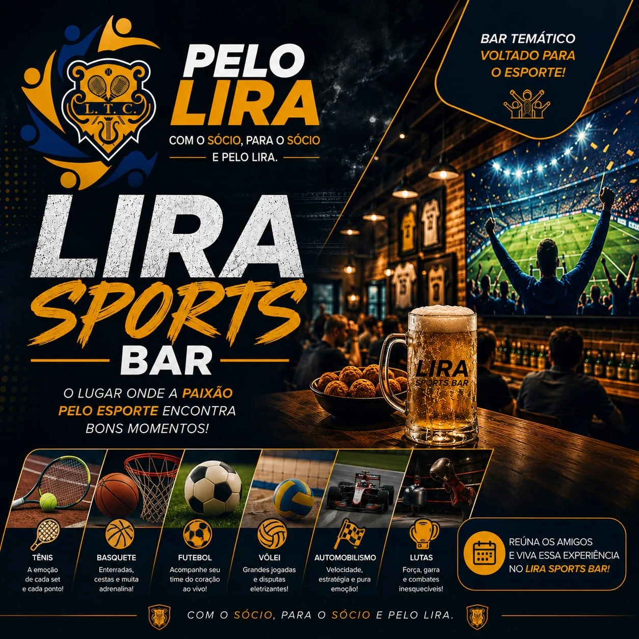 Lira Sports Bar — o lugar onde a paixão pelo esporte encontra bons momentos