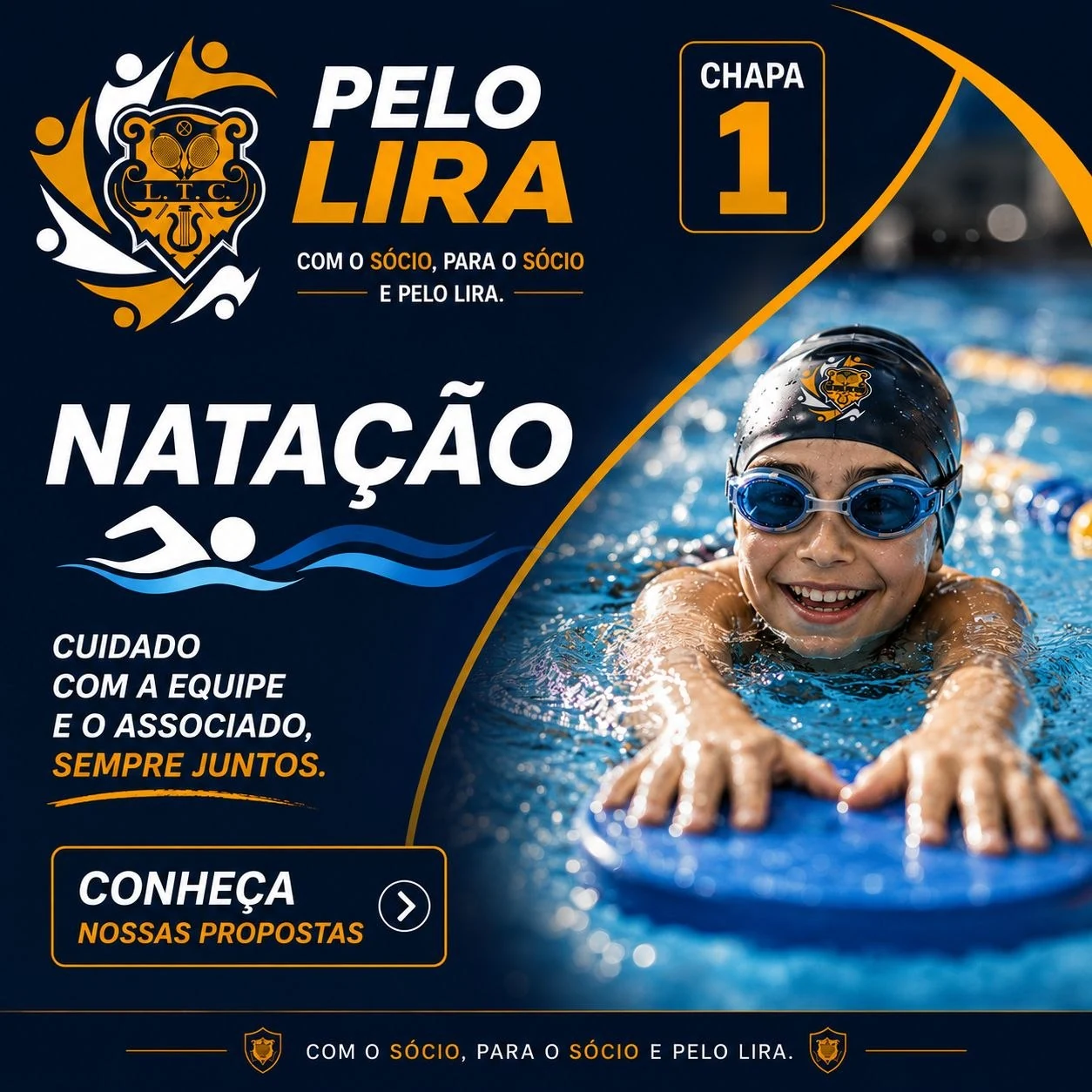 Natação — cuidado com a equipe e o associado, sempre juntos